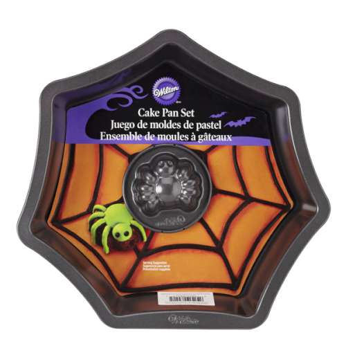 Spider and Web Cake Pan Set - Click Image to Close